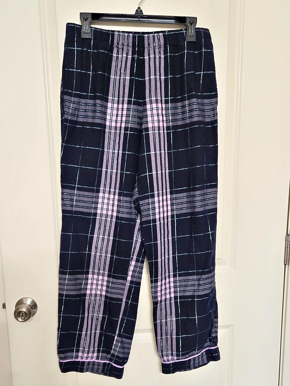 Victoria's Secret Plaid Wide Leg Pants in Black & Pink